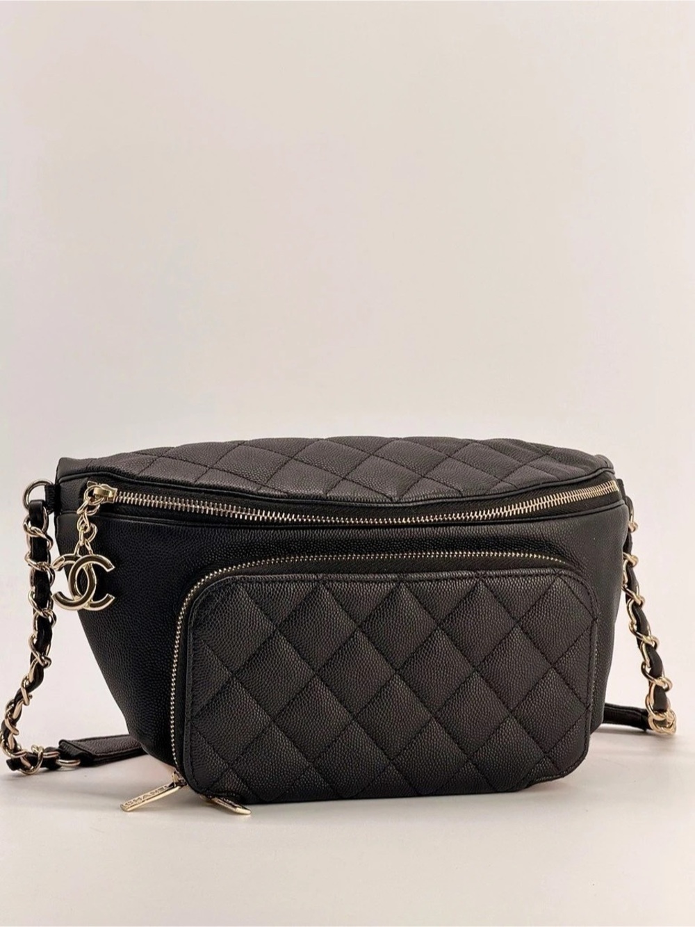 Chanel Caviar Quilted Business Affinity Waist Belt Bag Black